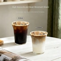 Tasse en verre borosilicate haute résistance, minimaliste, à large ouverture, à fond épais, transparente, sans couvercle, design élégant, pour café dépareillé