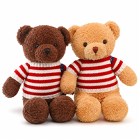 En gros, Grand ours en peluche mignon avec vêtements, coussin Teddy, cadeau d'anniversaire unisexe, en polyester doux, jouet animal en peluche