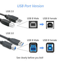 2m Hochgeschwindigkeits-Druckerkabel Schnelles Laden USB 2.0 und 3.0 USB-A auf USB-B Stecker Strom- und Datenkabel