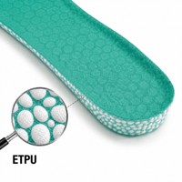 Semelles intérieures confortables en mousse PU Popcorn ETPU blanches, légères, antidérapantes, pour chaussures de sport, absorption des chocs, écologiques, pour hommes et femmes