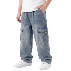 Washed Cargo <b>Jeans</b> Wide Leg Denim <b>Trousers</b> Vintage Casual Pants <b>Men</b> Custom Design Wholesale Rate Breathable <b>Men</b> Denim <b>Jeans</b> - Product Image 4