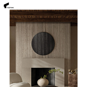 Tostone 2025 Premium Natural travertino piedra <span class=keywords><strong>chimenea</strong></span> envolvente resistente al calor para sala de estar y comedor decoración interior del hogar - Product Image 3