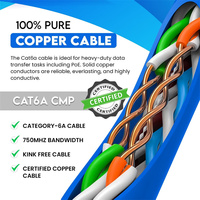 Cable Ethernet IDEX Cat6A SFTP/FTP Azul Plenum 550MHz a Granel 1000ft 23AWG 8 Conductores CCA/Cobre Puro CMP CMR Cable de Comunicación
