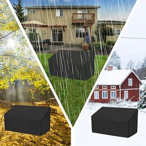 Housse de chaise d'extérieur noire en polyester résistante à l'eau, moderne et simple, pour la protection des meubles de jardin et de terrasse - Product Image 1