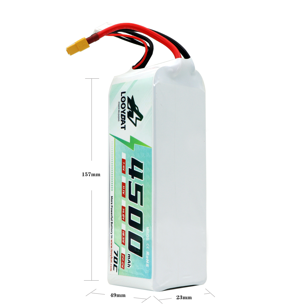 LOOYBAT 6S 22,2 V 2S1P 4S1P 5S1P 7,4 V 4200mAh 4500mAh Lipo Li-po батарея XT60 Штекерный Разъем для RC FPV гоночный Дрон аксессуар