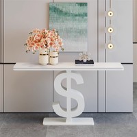 Console moderne de luxe léger en quartz avec support multifonctionnel pour entrée, couloir d'hôtel, design long et étroit