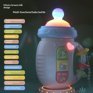 Tétine apaisante électrique musicale lumineuse pour nouveau-nés de 0 à 12 mois, hochet pour biberon, téléphone portable bilingue pour l'éveil précoce - Product Image 4