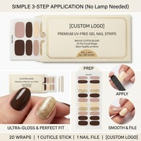 Envolturas de Uñas de Gel Metálicas 3D Microreflejantes, Autoadhesivas, Resistentes a los Arañazos, de Doble Curado, Sin Rayos UV, No Tóxicas, Sistema Todo en Uno