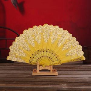 Offre Spéciale pliant monocouche dentelle estampage à chaud creux en plastique os ventilateurs à main pour mariage Handfan personnalisé os - Product Image 4