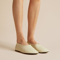 Ballerine classique blanche noire avec une empeigne haute pantoufles de luxe pour femmes ballerines en cuir véritable chaussures de couverture pour dames
