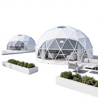 Tente sphérique estivale à deux chambres pour camping B&B, idéale pour hôtels-resorts, sites touristiques et voyages littéraires