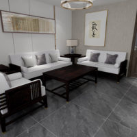 Carrelage de sol intérieur en céramique brillant effet marbre 600x600mm, épaisseur 9,5mm, garantie 5 ans, design moderne minimaliste haut de gamme pour