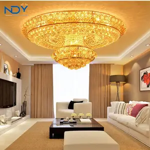 Large Custom Gold Luxury Ceiling Hanging Lamp Chandeliers K9 Crystal Chandeliers European Style In Hotel Villa Lobby