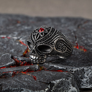 Skull <b>Titanium</b> Steel <b>Ring</b> Men's Index Finger Party Jewelry SA578 - Product Image 4