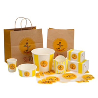Boîte en carton personnalisée pour emballage alimentaire, pliable, pour frites, poulet, hamburgers, à emporter, avec logo imprimé