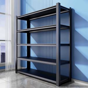 Scaffalatura a 6 Ripiani per Magazzino, Capacità 150 kg, Resistente, Antipolvere, Antiumidità, Nera, Montaggio a Incastro Senza Foratura - Product Image 2