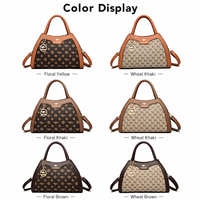 Sac fourre-tout de luxe en cuir PU de créateur, motif floral monogramme vintage, sac à main de luxe, OEM ODM, vente en gros, MOQ 20 pièces