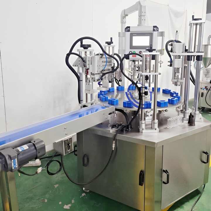 Jinfeng Monoblock Multi-function Automatic Liquid Perfume Spray Bottle Cleaning Filling and Capping Machine
