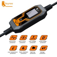 Estación de Carga Portátil para Vehículos Eléctricos Feyree de 7kW NACS, 32A, Monofásica, Pantalla LCD de 2.8 Pulgadas, Cargador AC para Vehículos Eléctricos, Estación de Carga Rápida para Uso en Exteriores