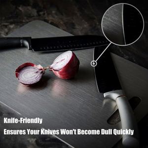 Custom Double-Sided Stainless Steel & Titanium Eco-Friendly Antibacterial Dishwasher Safe Square Cutting Board for Kitchen Use - Product Image 4