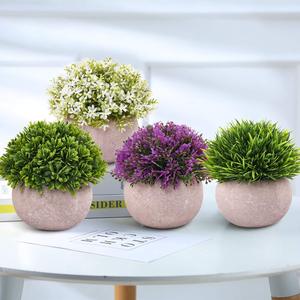 Ventas calientes Mini plantas en maceta artificiales Plantas de arbustos de topiario de plástico para decoración de escritorio de oficina de habitación - Product Image 4