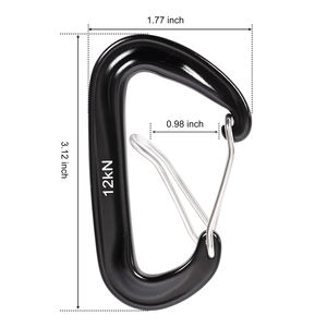 Mousquetons colorés 12kN en aluminium, crochets à ressort 12kN pour hamac - Product Image 3