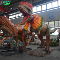 Modèle animatronique géant de dinosaure mécanique Dilophosaurus, taille réelle, électrique, mécatronique, pour exposition de parc à thème