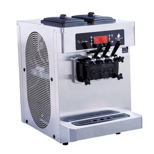 Ice Cream Making Automatic 3 Flavors Soft Serve Table Top Ice Cream Makers Commercial Ice Cream Machine For Business Icecream