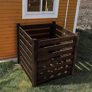 Grande poubelle extérieure en <span class=keywords><strong>bois</strong></span> avec couvercle de climatisation rapide <span class=keywords><strong>Composteur</strong></span> <span class=keywords><strong>gratuit</strong></span> pour la maison et le jardin - Product Image 2