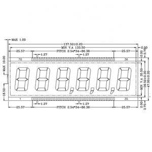 ET-4948 70 pin đơn sắc COG nhà phân phối màn hình cảm ứng trong suốt 6 chữ số 7 đoạn <span class=keywords><strong>LCD</strong></span> module cho nhiên liệu Dispenser - Product Image 6