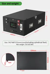 Venta al por mayor <span class=keywords><strong>Hulk</strong></span> 48V 16S LiFePO4 DIY Kits BMS incorporado pantalla LCD 15KW salida apilable energía Solar almacenamiento caja de batería - Product Image 5