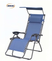 Chaise longue pliante d'extérieur avec porte-gobelet Parasol léger décontracté chaise de plage pliante