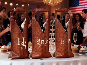 Bolsa <span class=keywords><strong>de</strong></span> Vino Grabada en Cuero PU con Significado, Bolsas <span class=keywords><strong>de</strong></span> Regalo Personalizadas para el Agradecimiento a los Empleados y Regalos <span class=keywords><strong>de</strong></span> Aniversario Laboral - Product Image 2