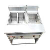 Machine à Cuire les Pâtes Électrique et à Gaz en Acier Inoxydable Professionnelle 4 Paniers pour Restaurants et Hôtels VNTKITCHEN VNT-FY-4HX.R-2 Garantie 1 An