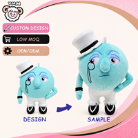Figurine en peluche personnalisée Monocle Gentleman avec chapeau haut-de-forme, poupée de personnage ronde OEM/ODM pour la promotion