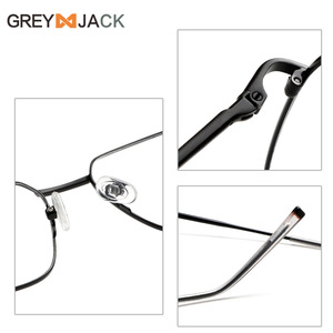 Montures de lunettes carrées en métal gris Jack Me2010, monture complète, verres anti-reflets, unisexe, design moderne - Product Image 5