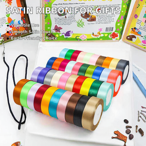 Manufacturers Wholesale 2.5CM 25CM Eco-Friendly 100% Polyester Satin <b>Ribbon</b> 25 yard per roll for Garment Gift Packaging - Product Image 2