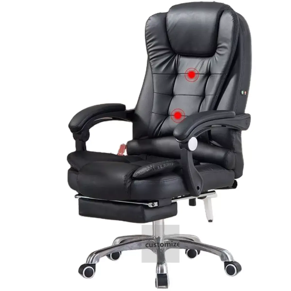 Weiche ergonomische Büromöbel Executive Liege Chef Stühle Luxus schwarz PU Leder Bürostuhl mit Massage Bürostuhl