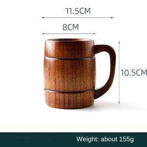 Taza de té nórdica de madera anti-quemaduras, taza de gran capacidad, taza de cerveza, taza de café, taza de vidrio nórdica, taza de madera, taza de agua - Product Image 6