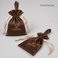 Étui de luxe personnalisé en satin avec cordon de serrage pour bijoux, sac de rangement de voyage, organisateur pour cosmétiques et souvenirs