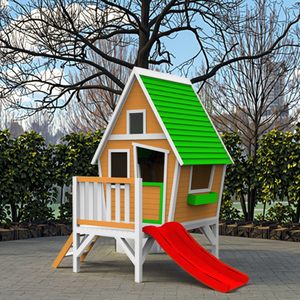 Fun Slide Tower Casa <span class=keywords><strong>de</strong></span> juegos <span class=keywords><strong>de</strong></span> <span class=keywords><strong>madera</strong></span> para niños Jardín al aire libre con pintura ecológica <span class=keywords><strong>y</strong></span> certificación <span class=keywords><strong>FSC</strong></span> - Product Image 5