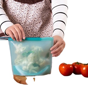 Saco de Armazenamento Minimalista de Silicone Macio Reutilizável de Grau Alimentício, Quadrado, <span class=keywords><strong>500ml</strong></span>, Ecológico, para Cozinha, Geladeira e <span class=keywords><strong>Freezer</strong></span>, com Fecho Hermético e Compressão - Product Image 2