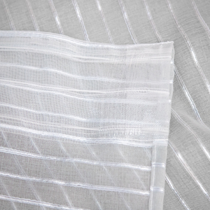 Cortina <span class=keywords><strong>de</strong></span> Voile Transparente con Rayas <span class=keywords><strong>de</strong></span> Hilo Metálico Plateado XinLan, Tratamiento <span class=keywords><strong>de</strong></span> Ventana Semi-Transparente - Product Image 6