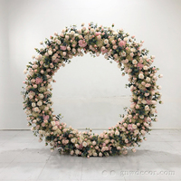 Fournitures de fleurs décoratives, arche de fleurs, cadre floral, toile de fond, décoration de mariage, porte de lune rose, Halloween, fête des pères
