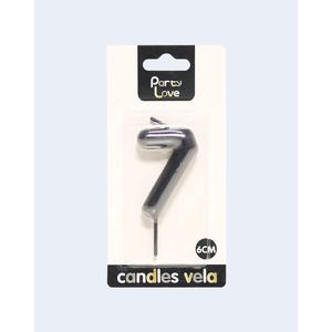 Bougie d'anniversaire Party Love numéro 7, 6 cm, décoration de gâteau - Product Image 2