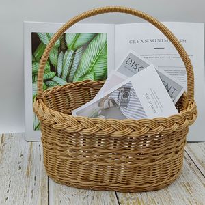 Cesta <span class=keywords><strong>de</strong></span> Almacenamiento <span class=keywords><strong>de</strong></span> Plástico Tejido, Ecológica, Moderna, Multiusos, Portátil, <span class=keywords><strong>para</strong></span> Picnic al Aire Libre, Organización <span class=keywords><strong>de</strong></span> Frutas, Uso como Regalo, Venta al Por Mayor - Product Image 5