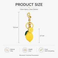Porte-clés citron réaliste en résine, pendentif de sac, breloque pour femme, porte-clés de voiture, accessoires créatifs pour sac à main, cadeau, vente en gros, personnalisé