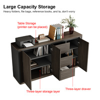 Armoire de classement moderne minimaliste en bois grainé avec tiroirs de rangement, armoire de rangement de bureau