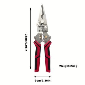Katlanabilir saplı düz uçlu sac makaslar; Sıyırma ve sıkma telleri için çok fonksiyonlu makaslar. - Product Image 2