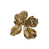 Bros Bunga Logam Berlapis Eropa, Desain Berlebihan, Tekstur Dua Lapis, Aksesoris Pin Mewah untuk Jas Wanita